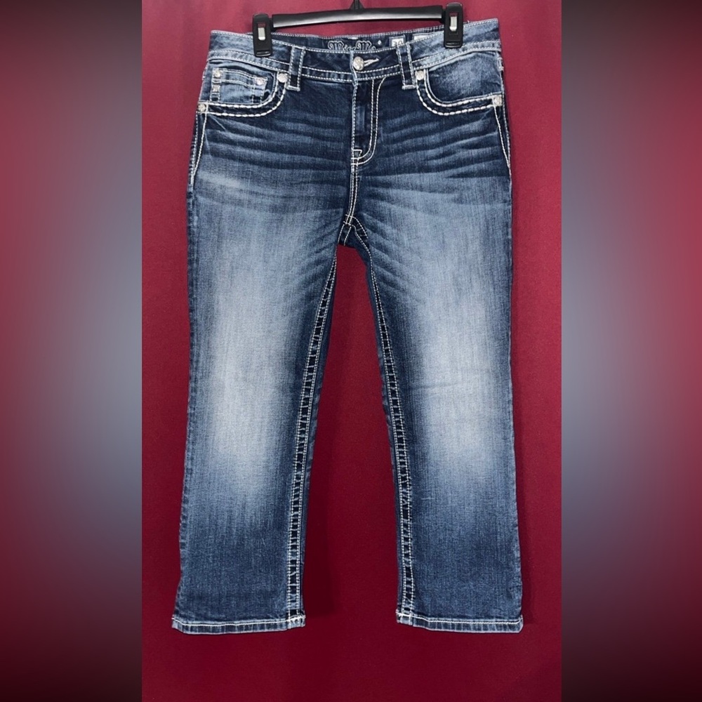 SOLD Miss Me Dark Blue MidRise Capris